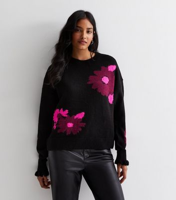 Black floral clearance sweater