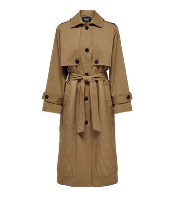 ONLY Camel Belted Trench Coat | New Look