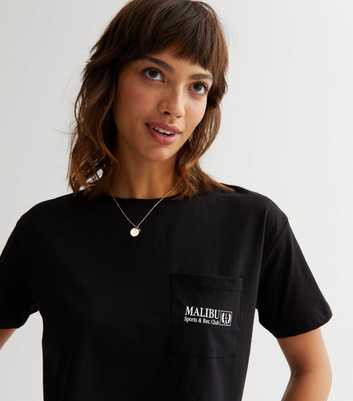 Black Malibu Boxy Logo T-Shirt