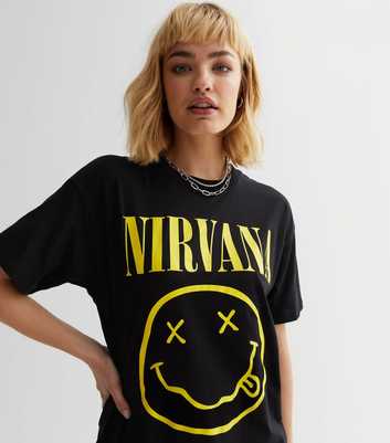 Black Nirvana Oversized Logo T-Shirt