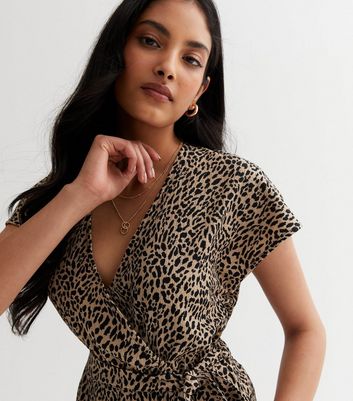 Leopard print sales playsuit new look