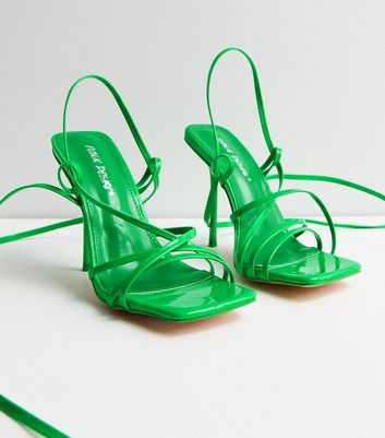 Green strappy online shoes