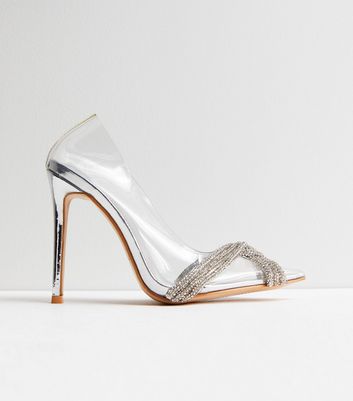 Clear stiletto court shoes hotsell