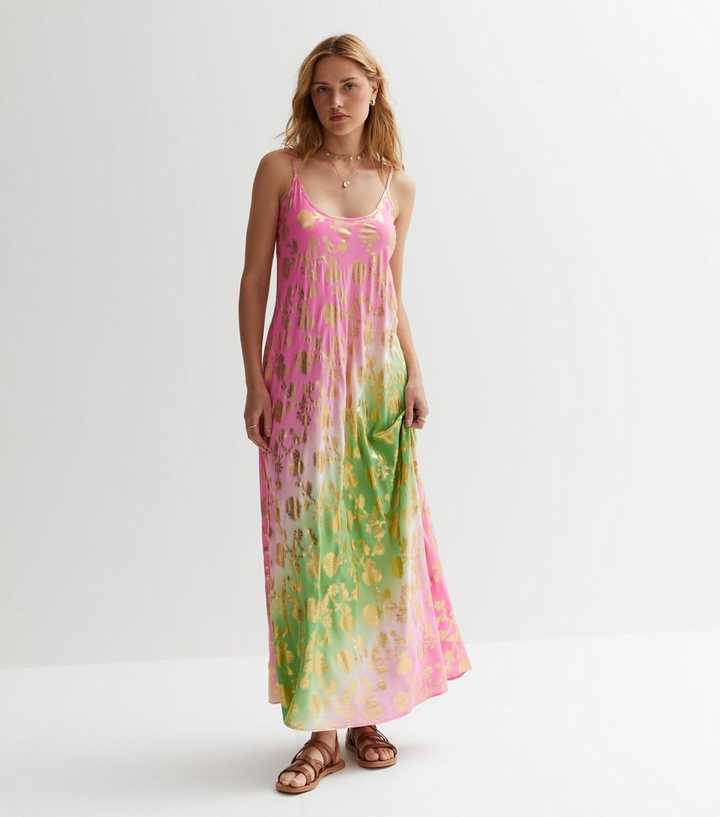 Cameo Rose Pink Tie Dye Strappy Maxi Dress | New Look