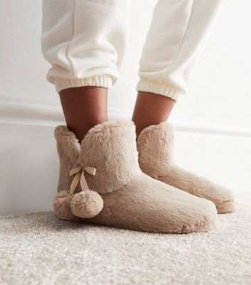 Faux fur slipper boots outlet