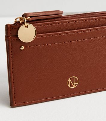 Tan Leather-Look Card Holder New Look