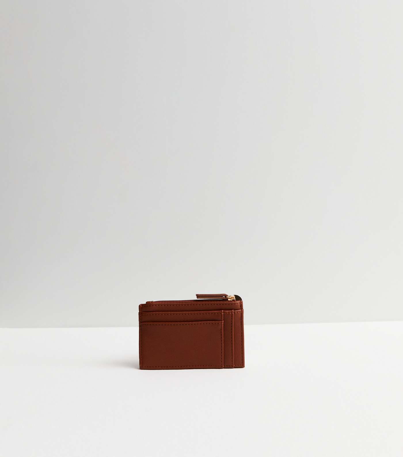 Tan Leather-Look Card Holder Image 3