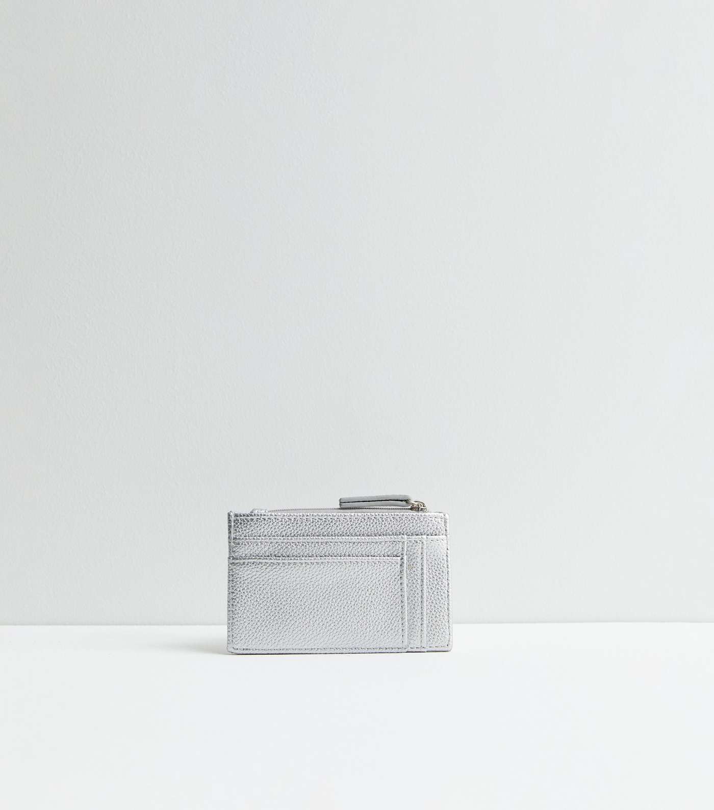 Silver Leather-Look Card Holder Image 2