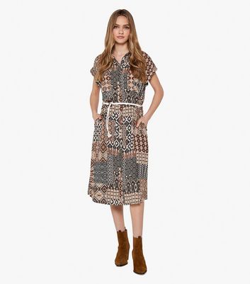 Patchwork on sale midi dress