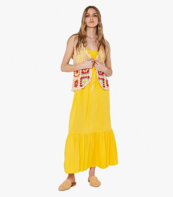 Apricot Yellow Tiered Midaxi Dress New Look