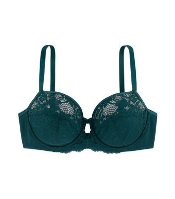 Dorina Curves Dark Green Lace Wired Bra New Look