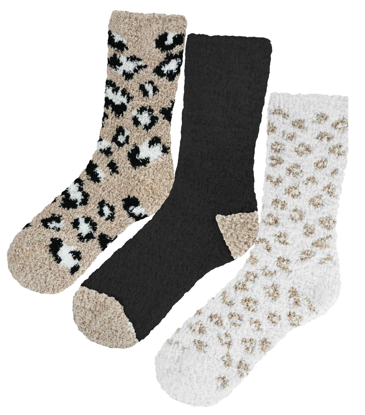 Loungeable 3 Pack Multicoloured Animal Print Cosy Socks Image 2