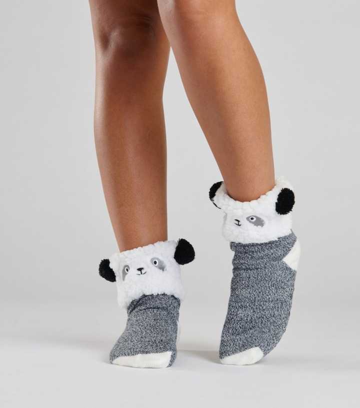 Loungeable Dark Grey Panda Cosy Socks