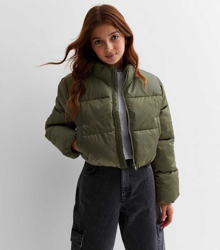 cheap cropped puffer jacket