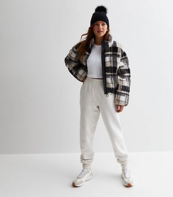 Bershka check 2024 padded coat