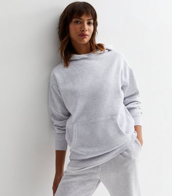 Pale Grey Pocket Front Hoodie New Look