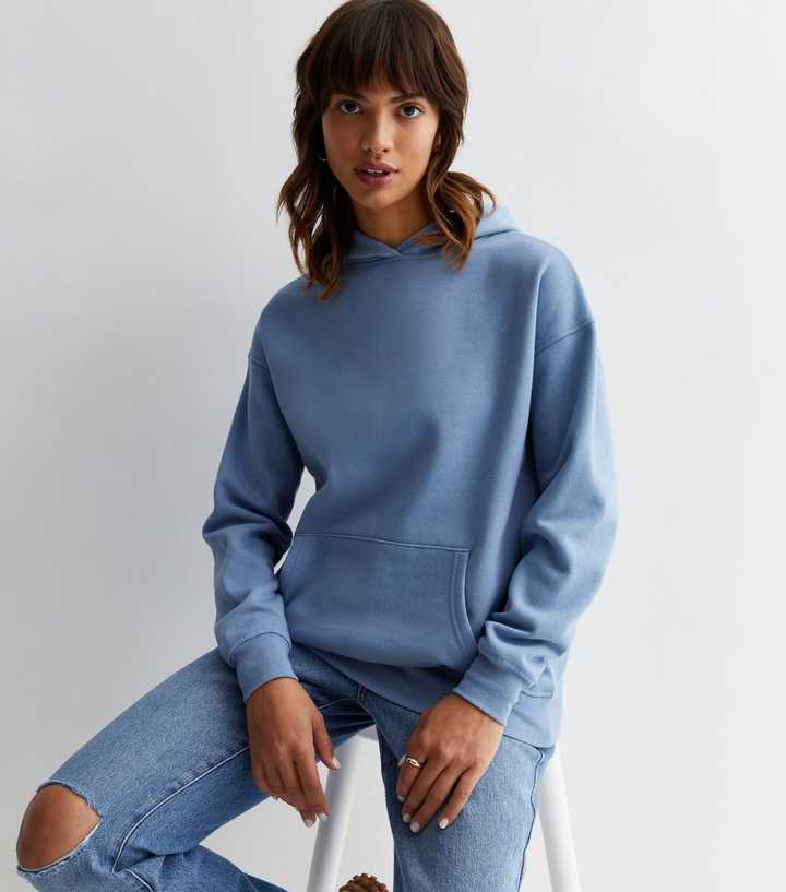 Pale Blue Pocket Front Hoodie