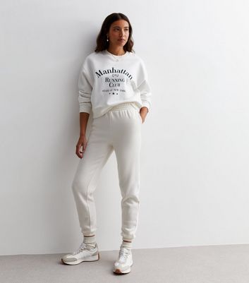 Jogging pants off store white