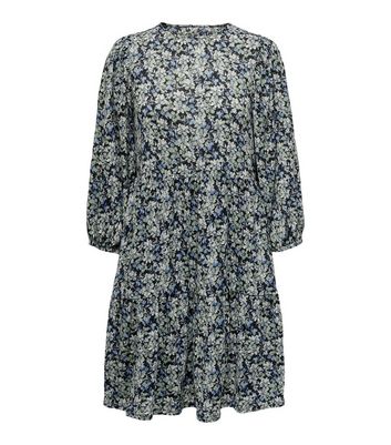 ONLY Petite Floral Tiered Mini Smock Dress New Look