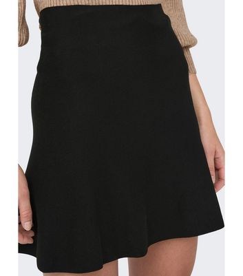 Jersey knit 2024 black mini skirt