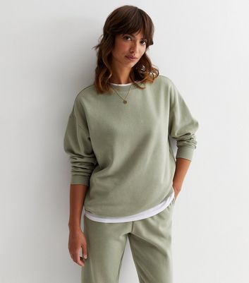 Olive sweatshirt womens on sale