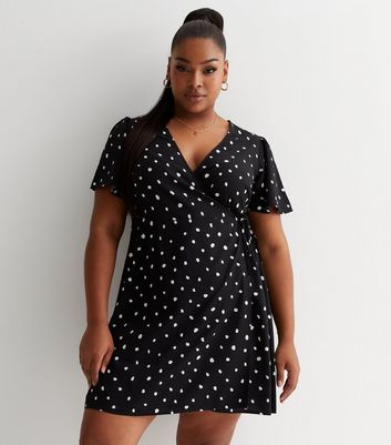 Black spot print hot sale dress