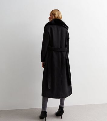 Long wool coat outlet fur collar