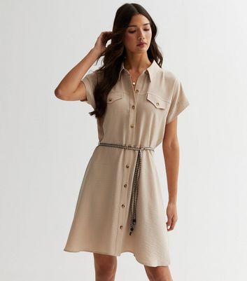 New look best sale khaki shirt dress