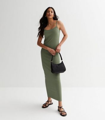 Ribbed cami hot sale midi dress