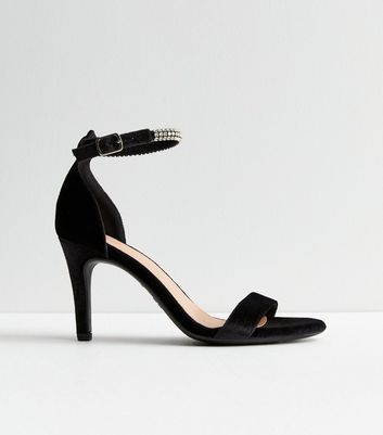 Black velvet hotsell ankle strap heels