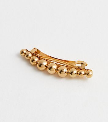 Gold Orb Barrette Hair Clip New Look