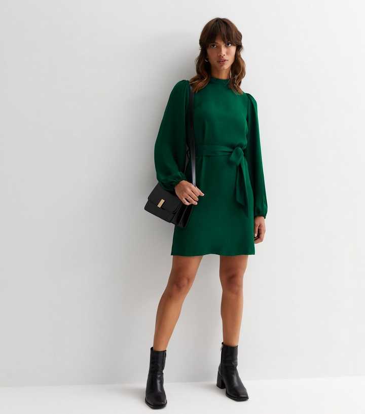 green emerald velvet dress Bianca Green Eyelet Dress M