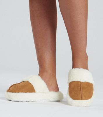 Tan discount scuffette slippers