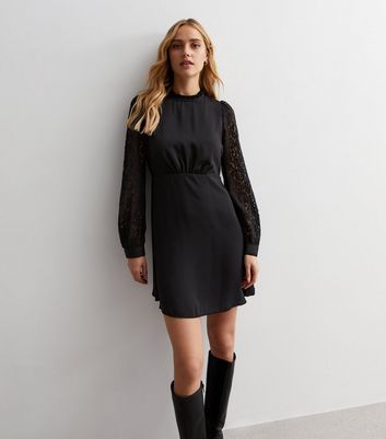 Long sleeve lace outlet skater dress