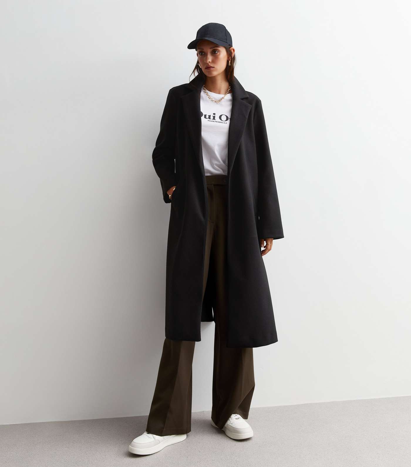 Black Formal Longline Coat | New Look