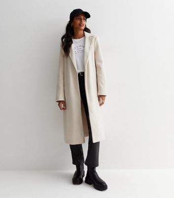 Cream Formal Longline Coat | New Look