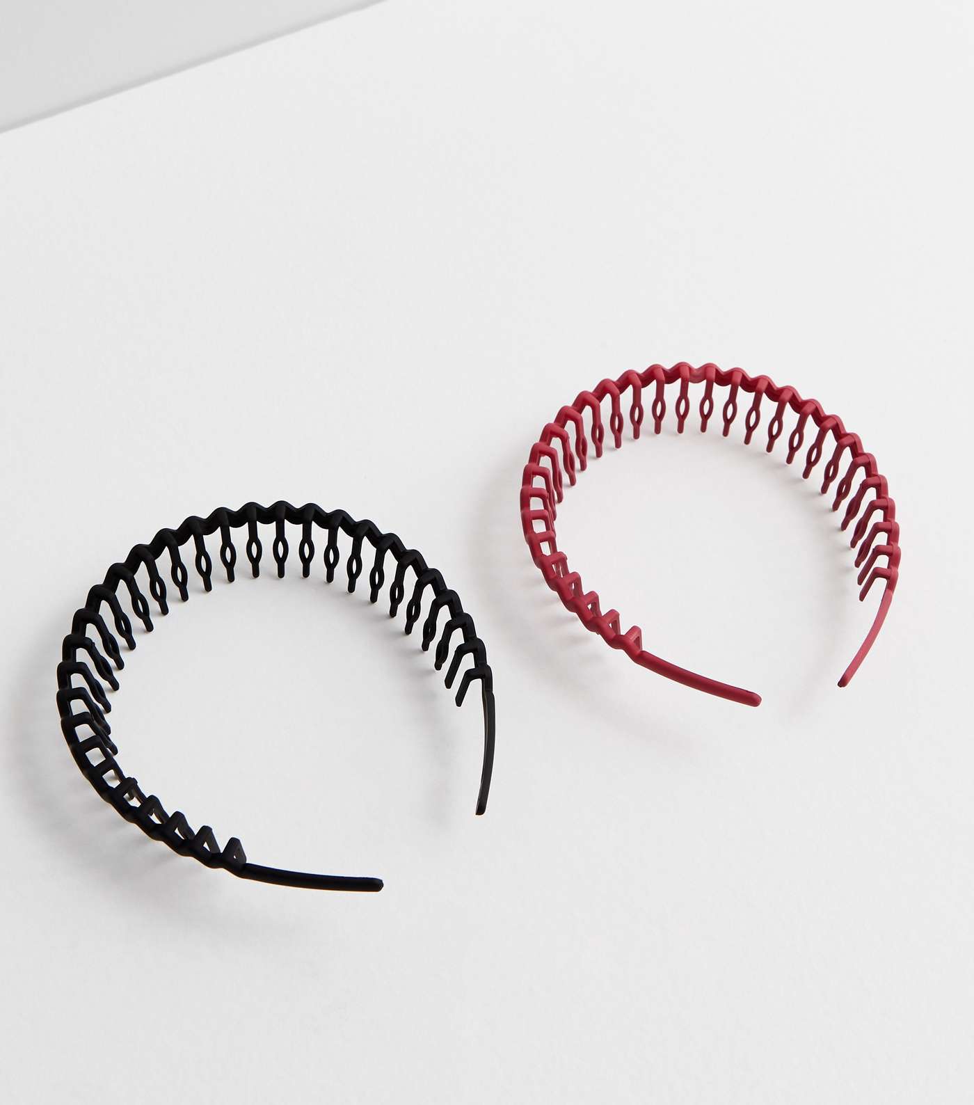 2 Pack Black Red Comb Headbands Image 2