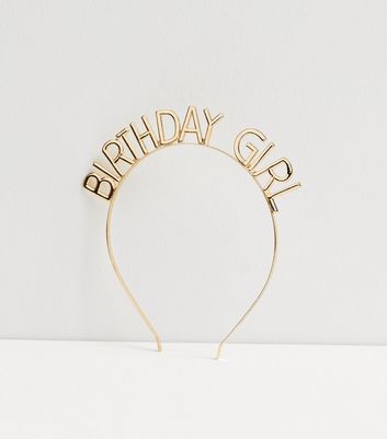 Gold Metal Birthday Girl Headband | New Look