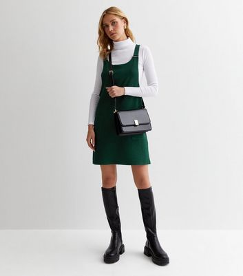 Bottle green clearance pinafore dress