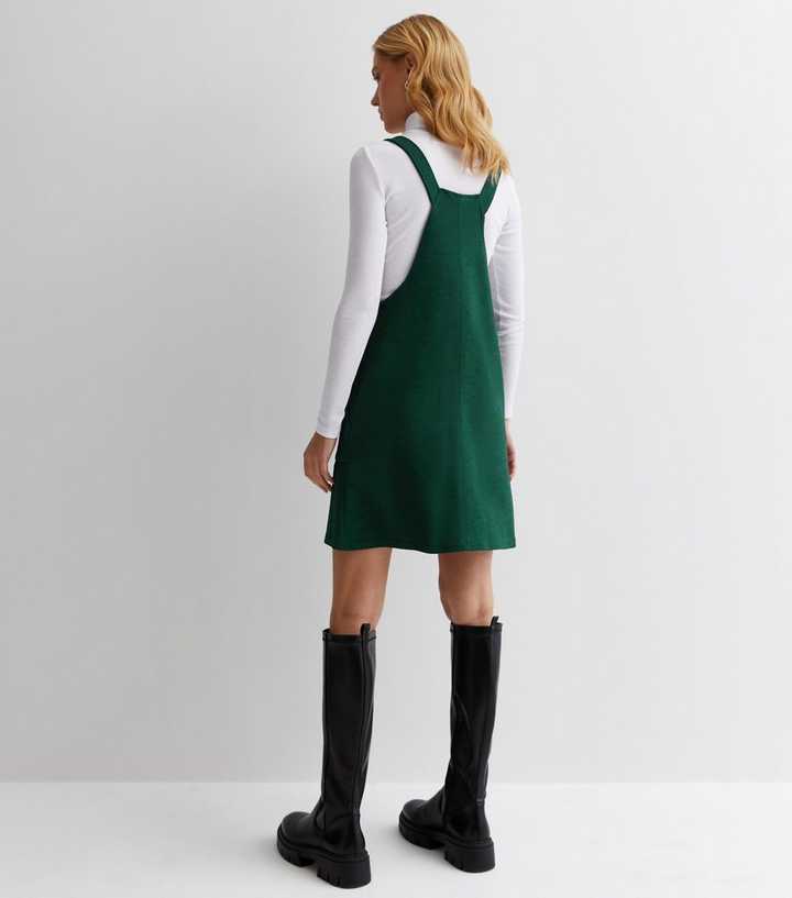 green emerald velvet dress Green Linen Pinafore Dress 2Y main image 1