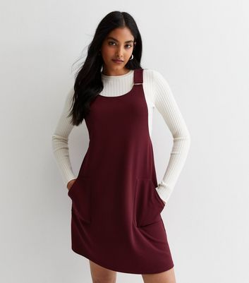 Burgundy 2024 crepe dress