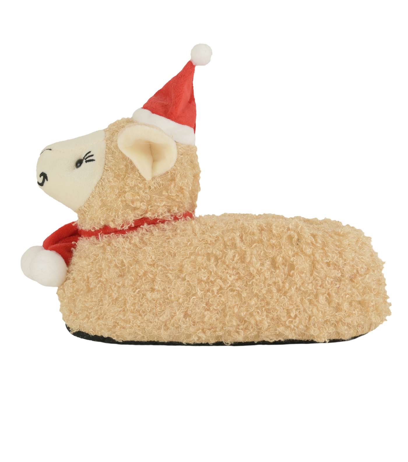 Loungeable Cream Faux Fur Llama Slippers Image 3