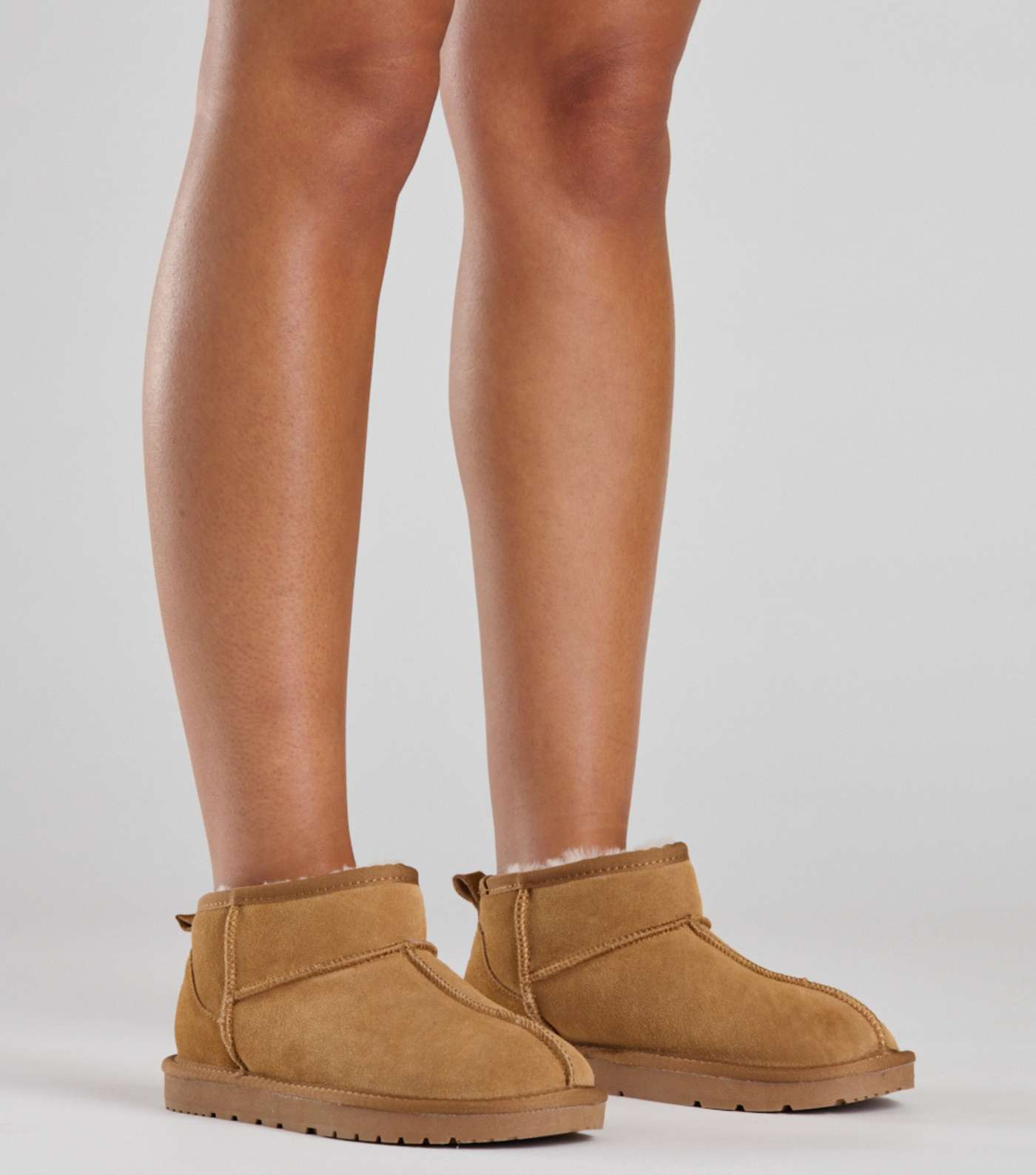 Loungeable Tan Real Sheepskin Slipper Boots Image 2