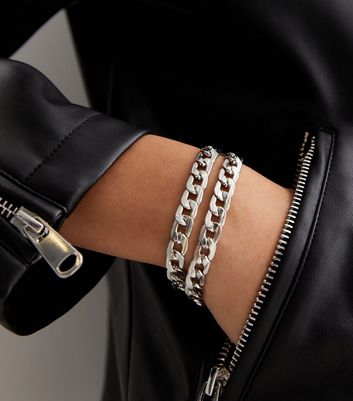 Silver chunky deals chain bracelet