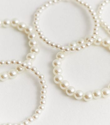 5 Pack Mixed Faux Pearl Bracelets New Look
