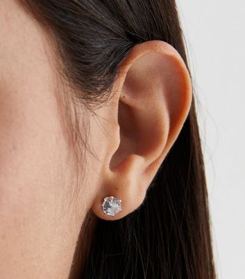 Large cz stud on sale earrings