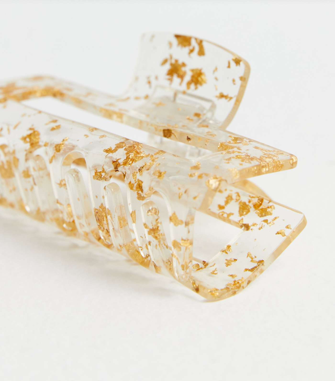 Gold Speckled Rectangle Hair Claw Clip Image 2