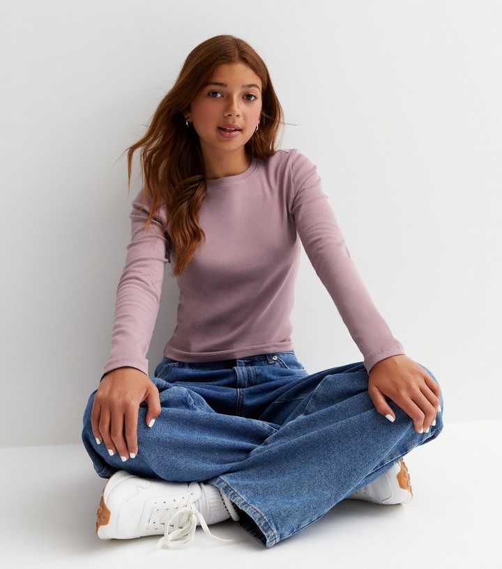 Girls Light Purple Long Sleeve Top