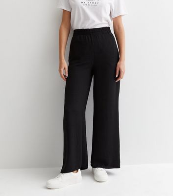 New look black outlet wide leg trousers