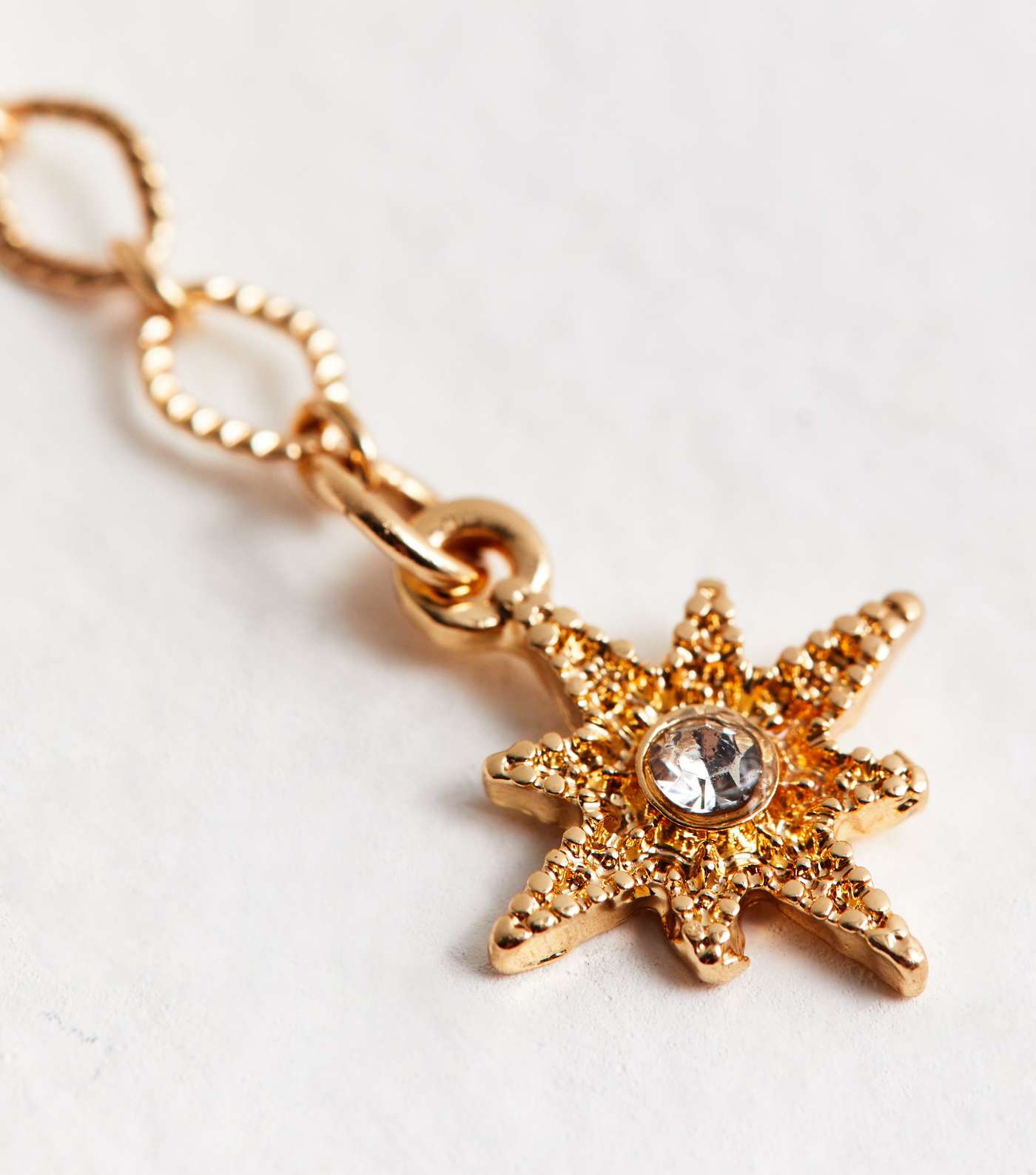 Gold Diamanté Star Chain layered Necklace Image 4